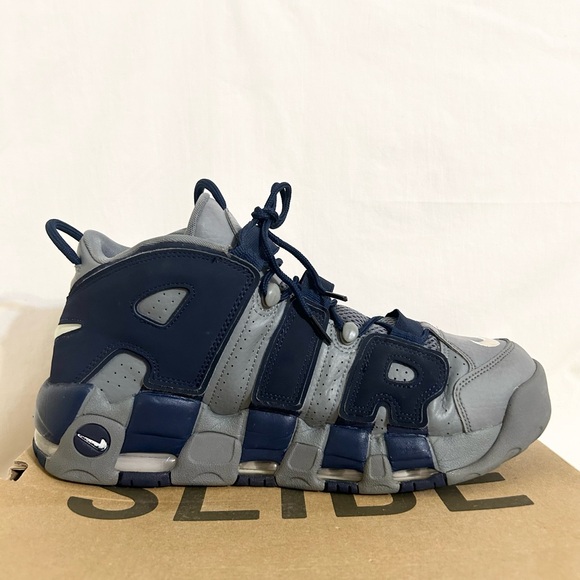 Nike Air More Uptempo Cool Grey Midnight Navy size 12 921948-003 2021 PRE-OWNED - Picture 3 of 9